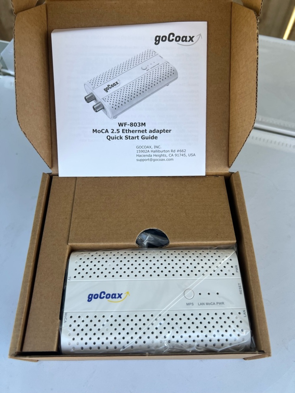 WF-803M MoCA 2.5 Ethernet Adapter - White